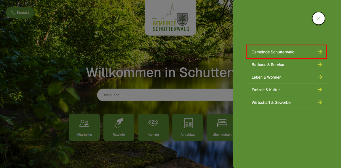 Hauptmenüpunkt Gemeinde Schutterwald