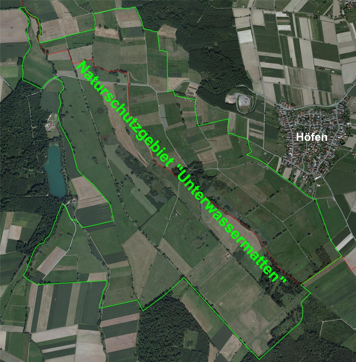 Luftbild vom Naturschutzgebiet Unterwassermatten