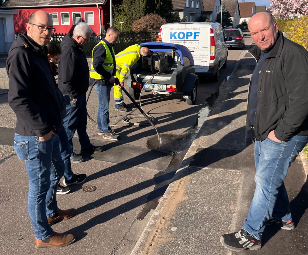 Bild von der Bekämpfung der Ameisenart Tapinoma magnum mit Heißwassersprühgerät